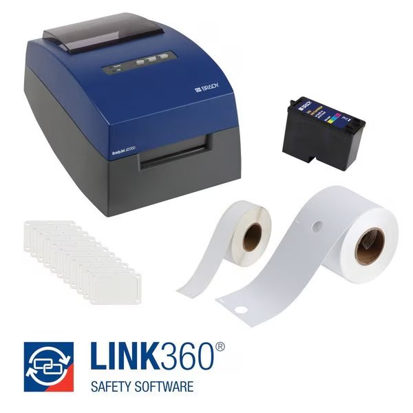 LINK360 Safety Software with J2000 Printer and Lockout Materials Kit, Brady, Mfr#: LINK360-W-J2000